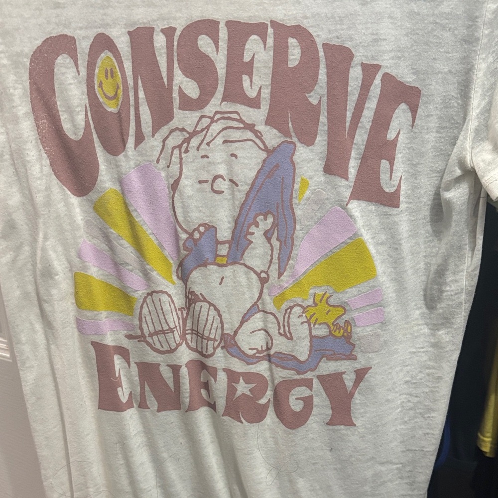 Peanuts Graphic Tee - White with Pink and Yellow Accents